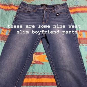 nine west slim boyfriend pants